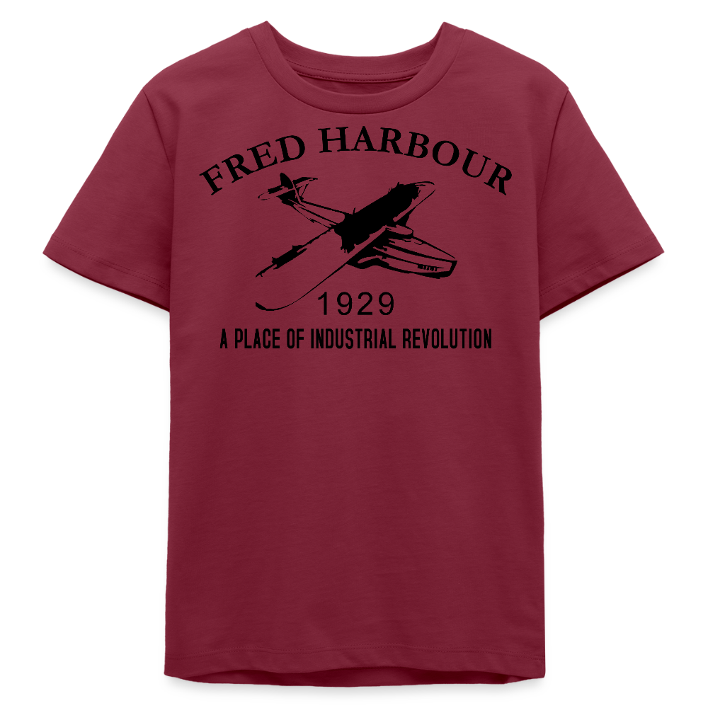 Teenager T-Shirt "seaplane" - Burgunderrot