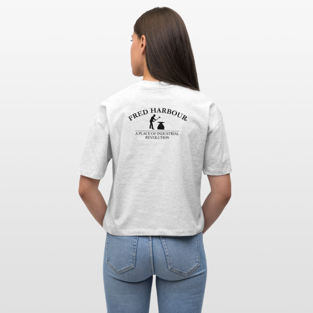 Women Boxy T-Shirt  "MOD RIDE-sw" - Weiß meliert