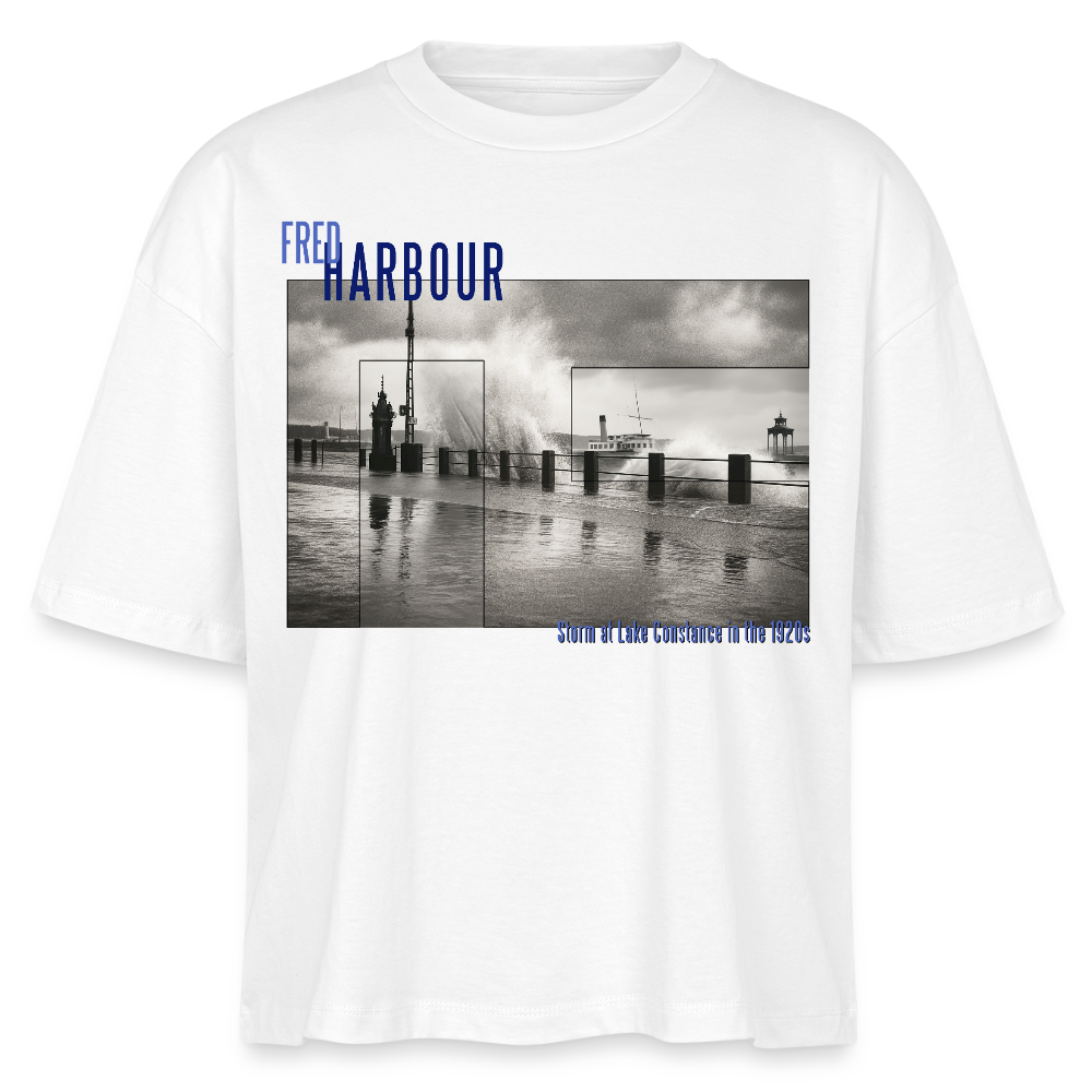 Women Boxy T-Shirt  "Storm" - Weiß