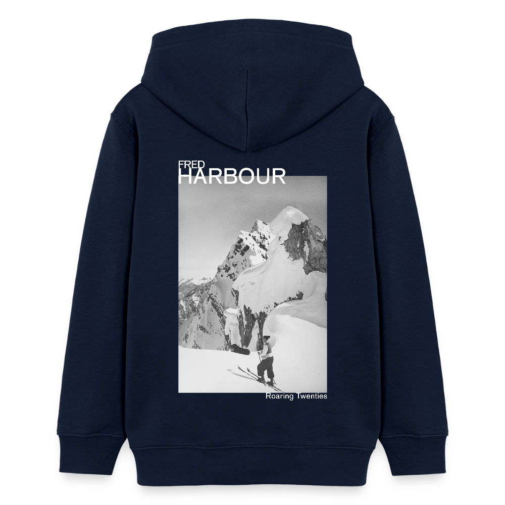 Teenager Unisex Hoodie "Ski & Dog" - Navy