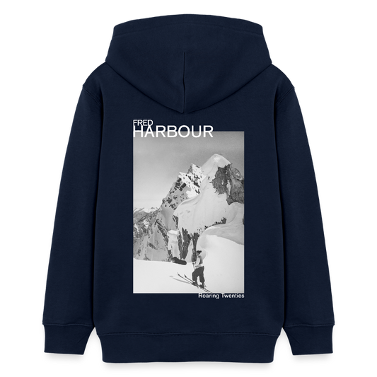 Teenager Unisex Hoodie "Ski & Dog" - Navy