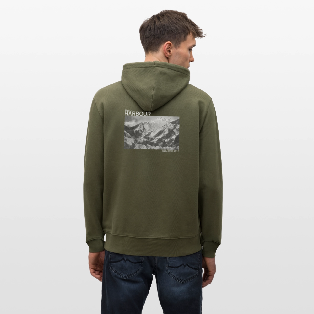 Unisex Hoodie Alps - Khaki Grün