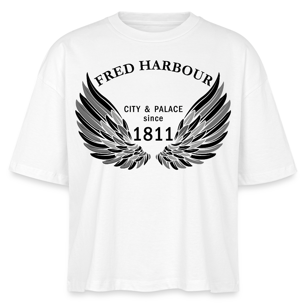 Women Boxy T-Shirt "Wings" - Weiß