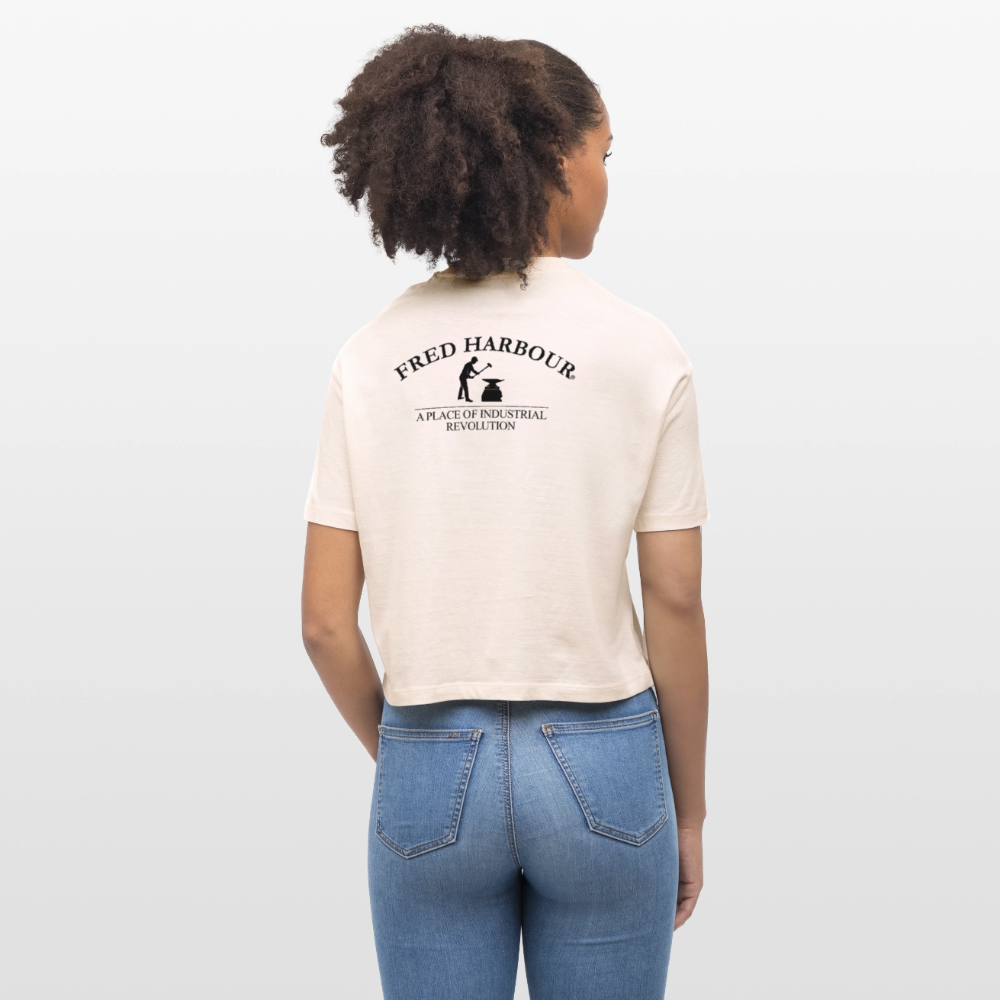 Women Boxy T-Shirt "Wings" - Weißgrau