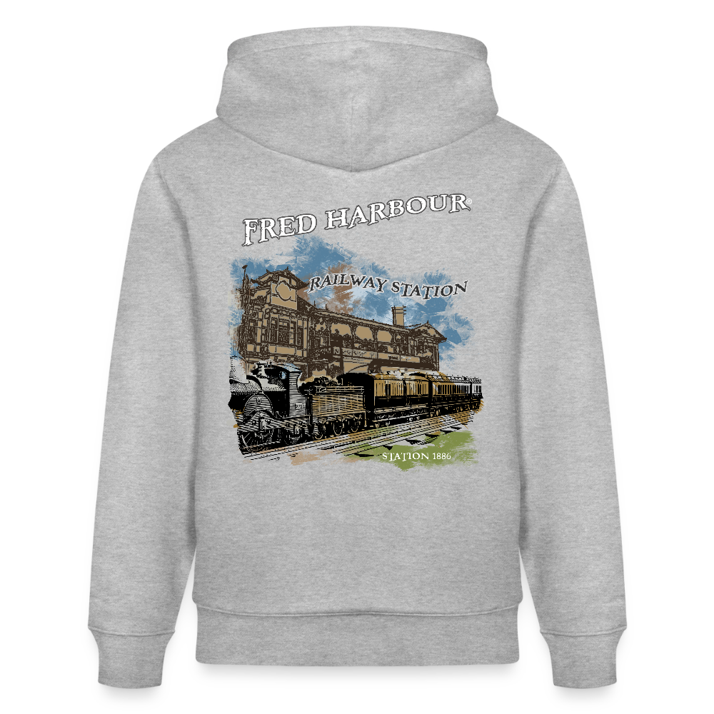 Unisex Hoodie "Station1886" - Grau meliert