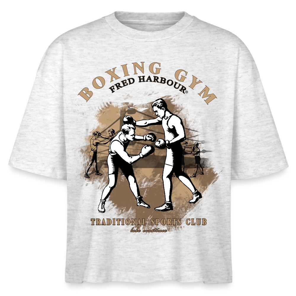 Women Boxy T-Shirt  "boxing one" - Weiß meliert