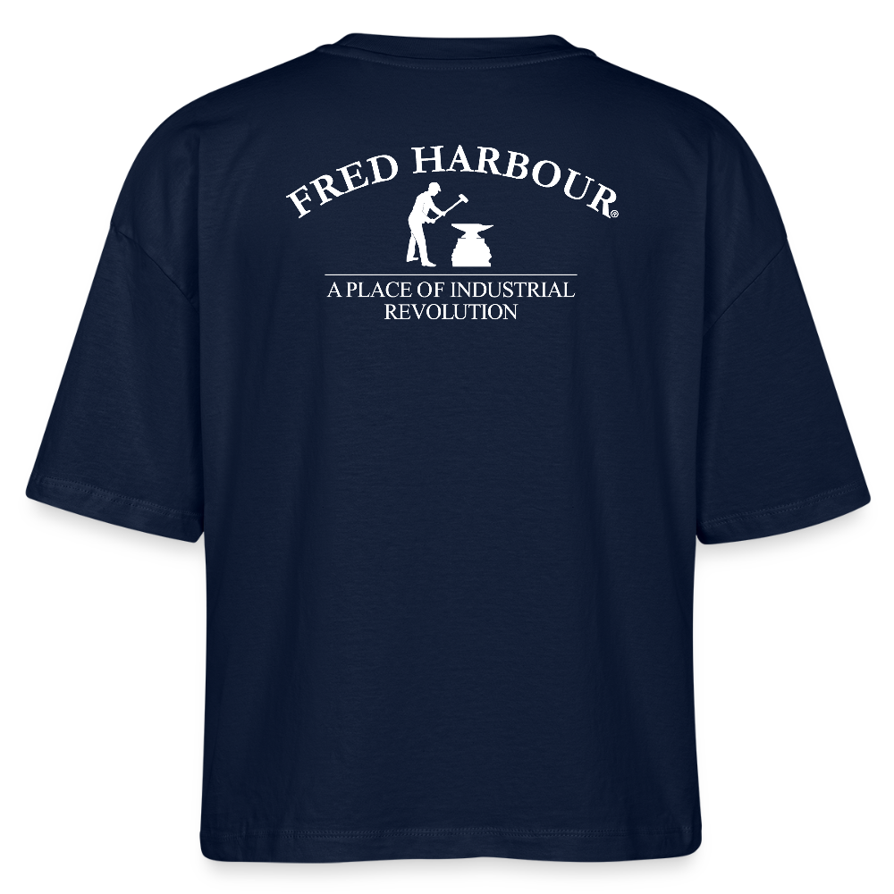 Women Boxy T-Shirt "MOD RIDE" - Navy