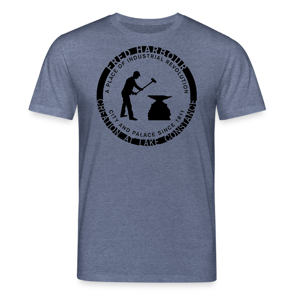 Unisex T-Shirt "classic round" - Dunkelblau meliert