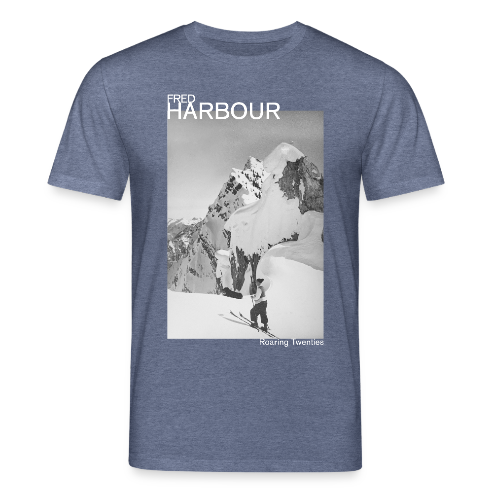 Unisex T-Shirt "Ski & Dog" - Dunkelblau meliert