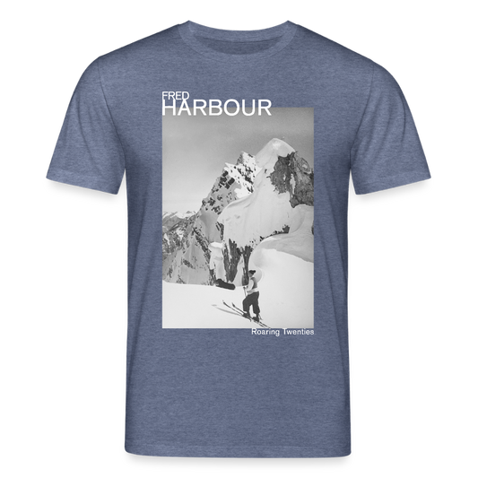 Unisex T-Shirt "Ski & Dog" - Dunkelblau meliert