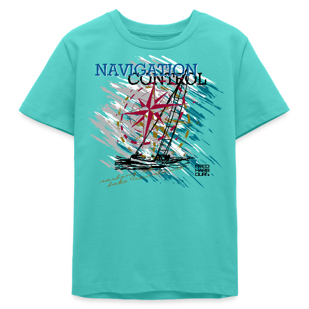 Teenager T-Shirt „Navigation Control“ - Poolblau