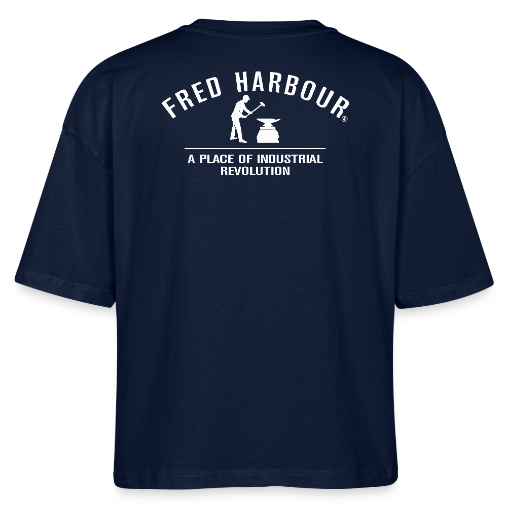Women Boxy T-Shirt „Navigation Control“ - Navy
