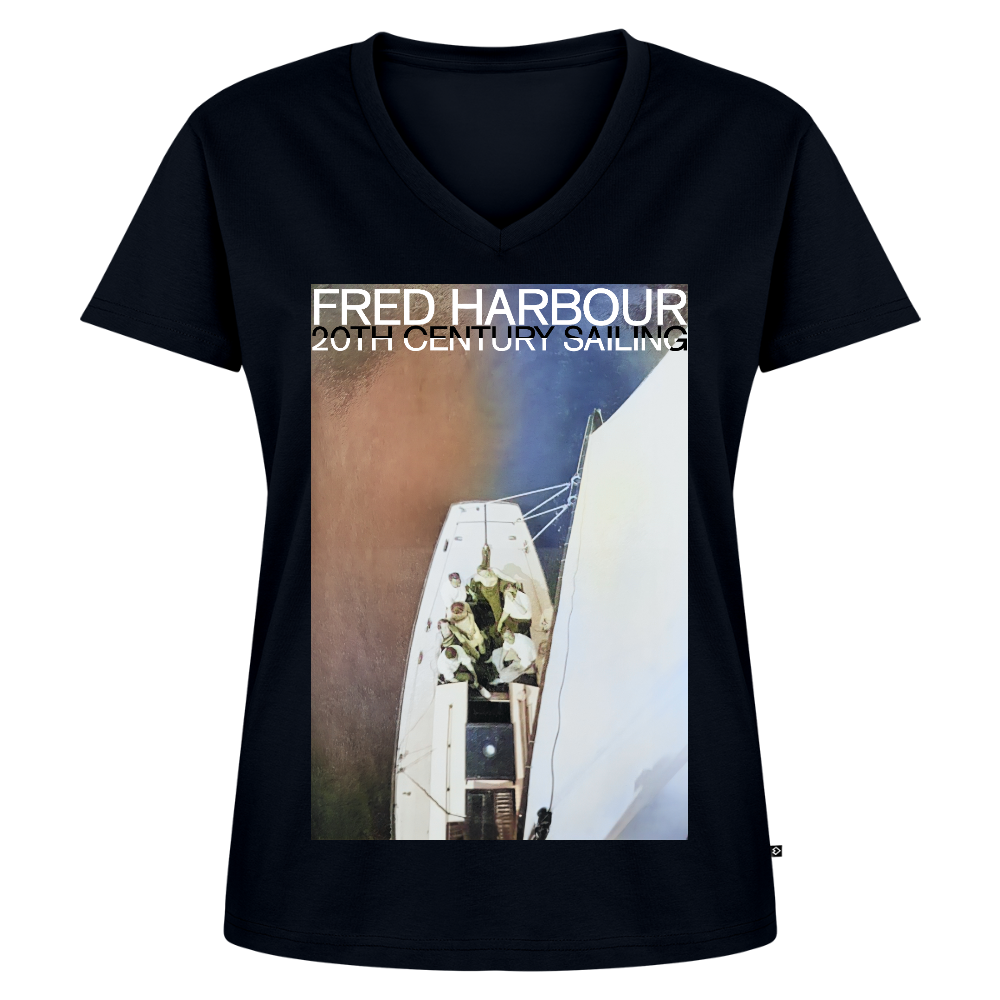 Women Premium V-Ausschnitt T-Shirt  "Sailing III" - Navy