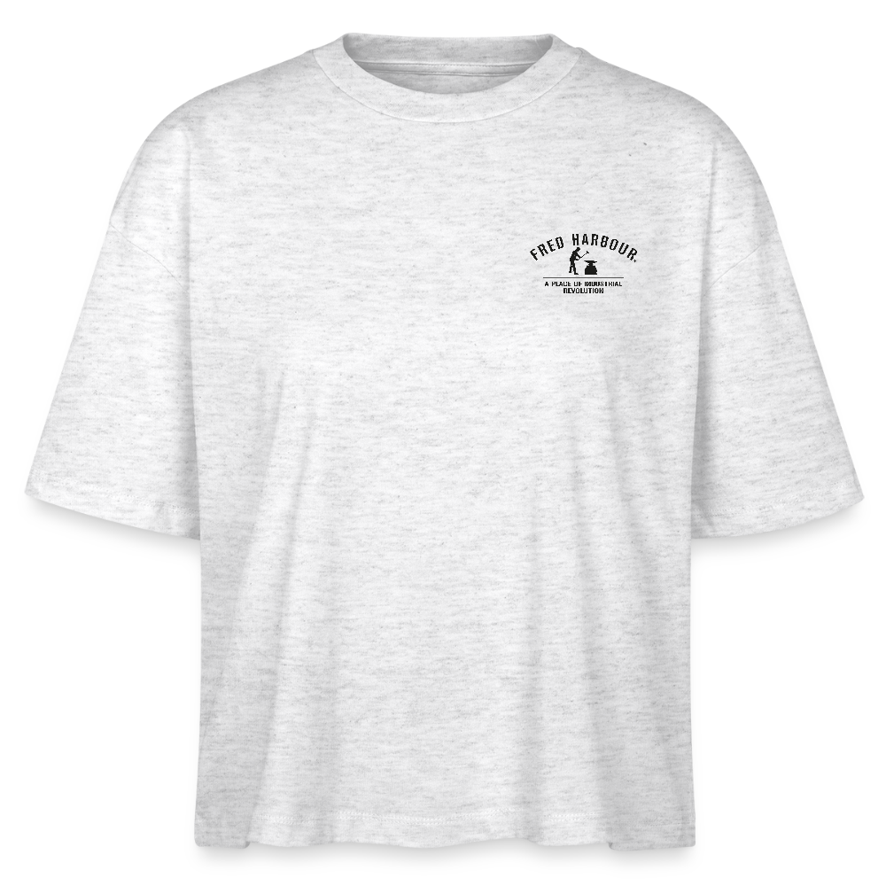 Women Boxy T-Shirt "Sailing II" - Weiß meliert